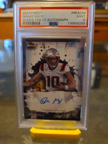 2024 Finest Drake Maye Auto RC #RFA-DM Patriots PSA 9 Rookie
