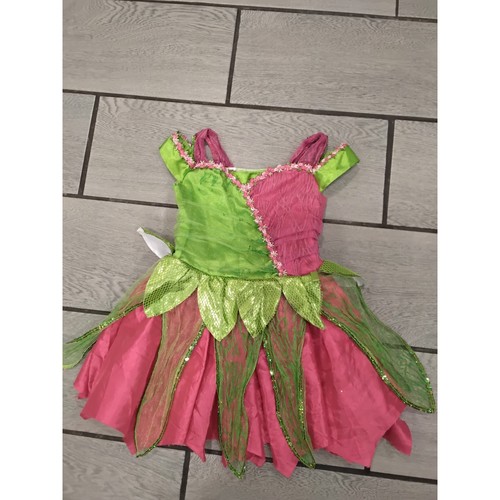 Kids Fairy Dress Green Pink Flower Petal Costume Halloween Party Outfit