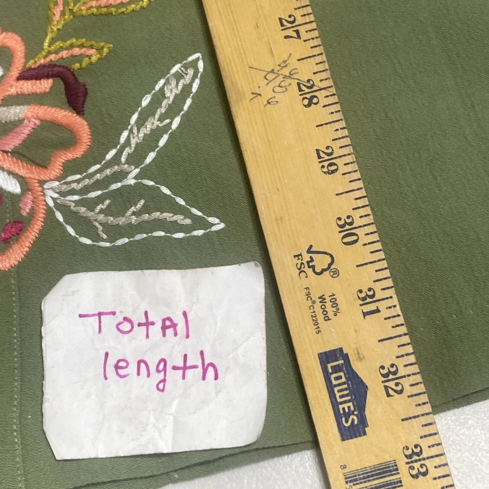 Falda Vintage Koret Pull On Verde Talla 20W Bordada Flor Nueva Con Etiquetas Foto 4 de 4