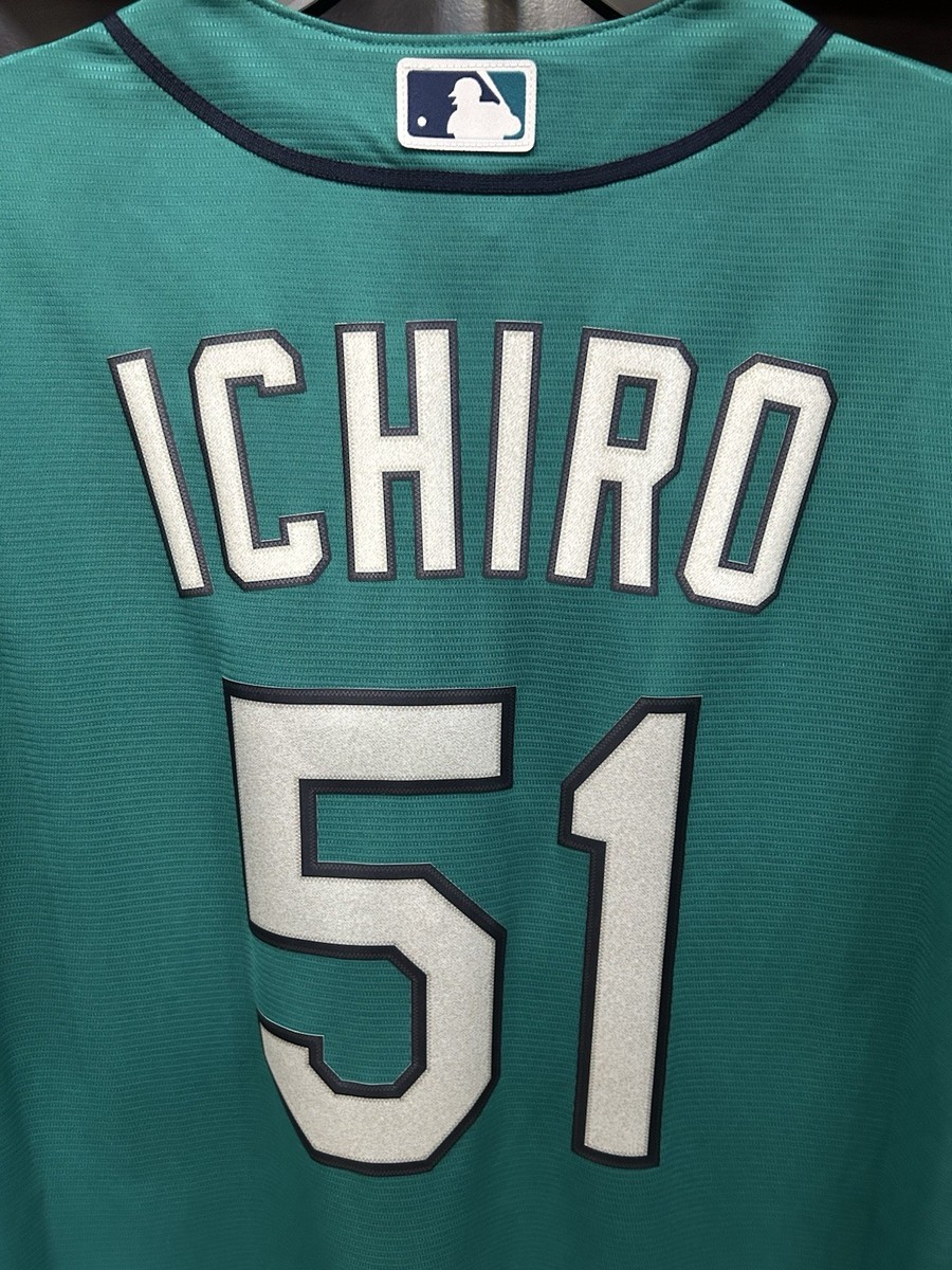 Ichiro Suzuki Mariners #51 Nike Throwback Teal Jersey NWT Adult