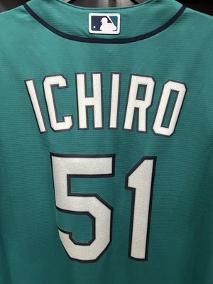 Ichiro Suzuki Mariners #51 Nike Throwback Teal Jersey NWT Adult
