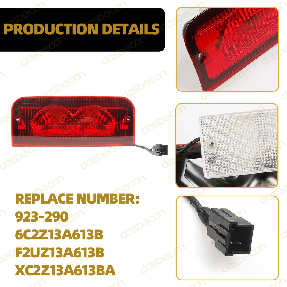 Rear Roof Mounted Third Brake Light Assembly for Ford E-150 E-250 E-350 923-290 Foto 2 de 4