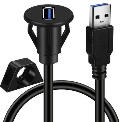 BATIGE USB 3.0 Panel Mount Extension Cable 3ft