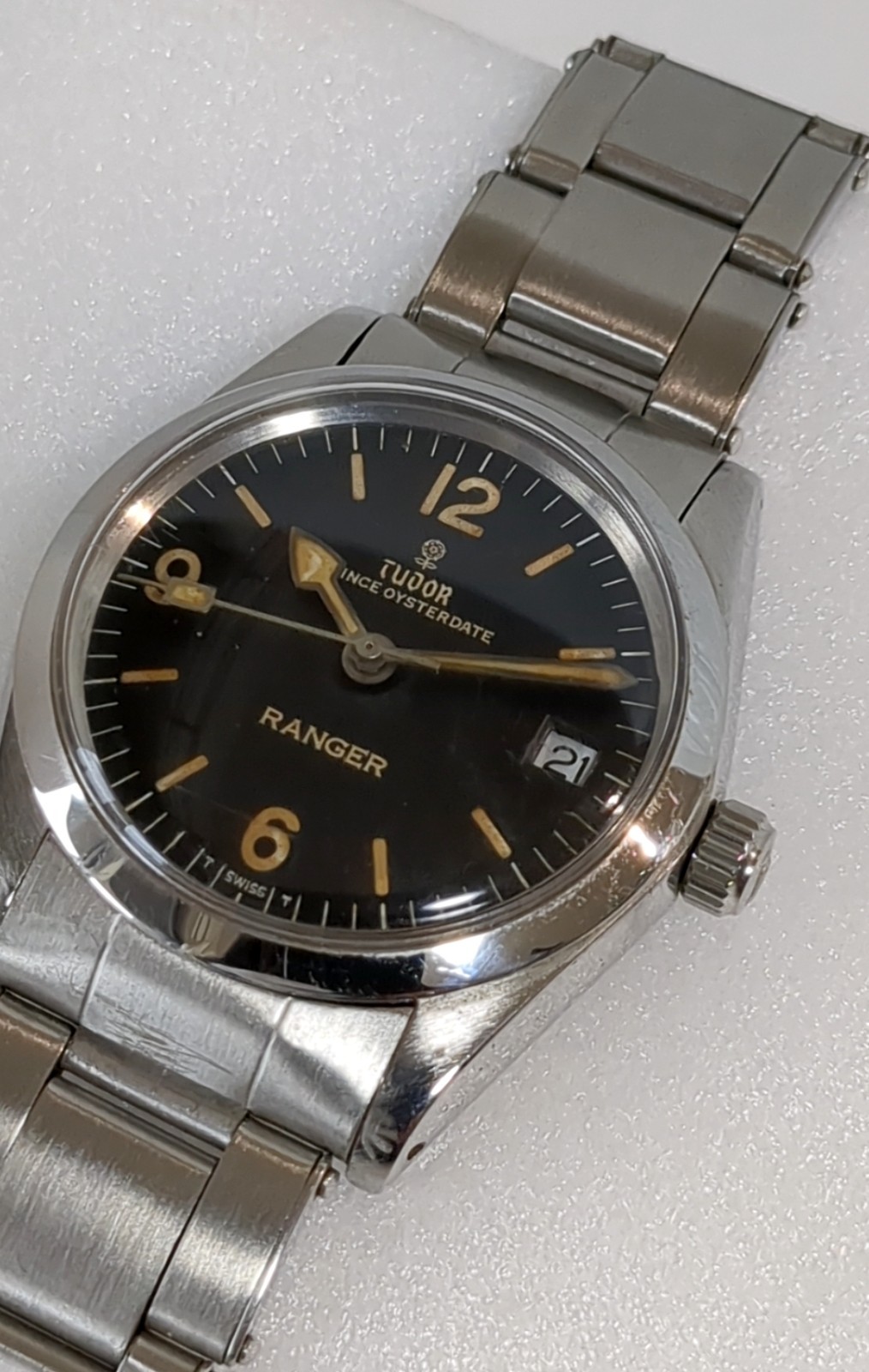 Tudor Prince Oyster Ranger ref 9050 Vintage Black Dial watch Date Overhauled