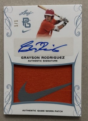 2017 LEAF PERFECT GAME NAT L SHOWCASE GRAYSON RODRIGUEZ JERSEY AUTO NIKE 1 OF 1