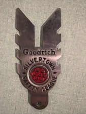 Vintage Goodrich Silvertown Safety League License Plate Topper Vintage Goodrich Silvertown Safety League License Plate Topper