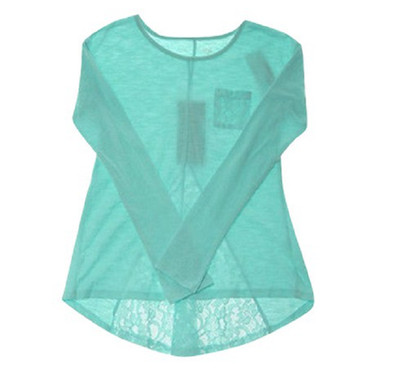 Epic Threads Girls Lace Detail Top in Aruba Blue Size Medium