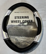 Steering Wheel Cover By Road Comforts Fits Cars Trucks Suvs. Blackwhite