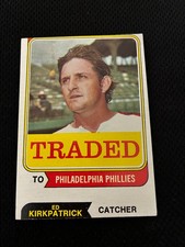 ED KIRKPATRICK "ERROR MISCUT" TOPPS TRADED 1974 PHILADELPHIA #644T BASEBALL CARD