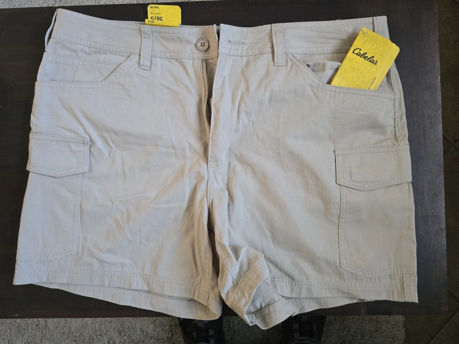 New!!! Cabela's Shorts Mens 38 Tan Cargo Utility Hiking 5” Inseam NWT!!!