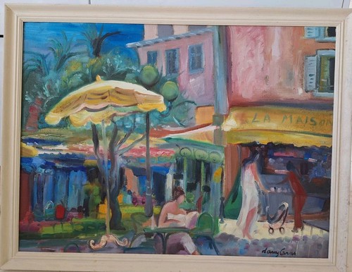 Peinture huile Sur Toile Provence Paysage Architecture Tableau Encadré Signé - Photo 10 sur 10