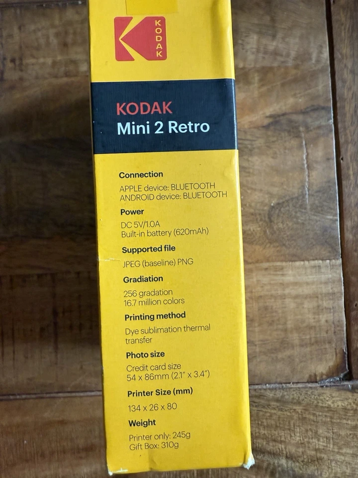 Kodak Mini 2 Retro P210R White Wireless Portable Photo Printer 2.1x3.4 Inch New - Image 3 of 4