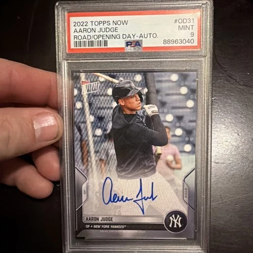 2022 Topps Now RTOD Aaron Judge 25/99 Signed on Card Autograph PSA 9