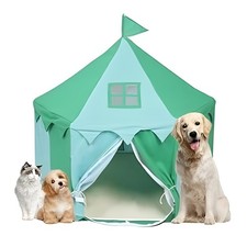 Cat Princess Tent House Portable Teepee Tent GREEN 30in X 33.5in L