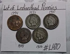 Lot Of 5 Lndian Head Pennies 1 cent Great part of history #LH9