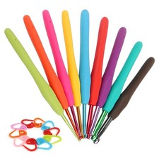 Crochet Hooks Ergonomic Soft Grip, 2mm-6mm Metal Crochet Set for Beginners, 1...