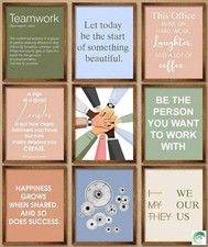 9 Pcs Inspirational Office Wall Art Decor - Motivational Quotes Posters for W...