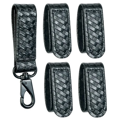 TAFTACFR Basketweave Duty Belt Keeper with Double Snaps(Set of 4) +1 Keeper with Stron...