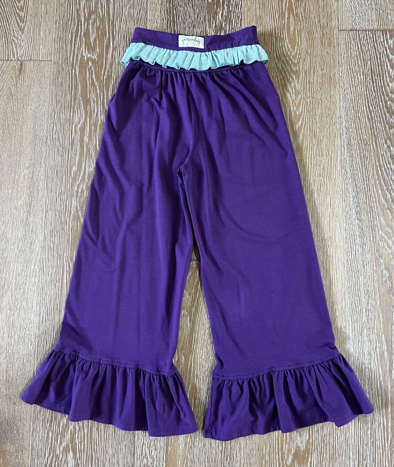 Pantalones con Volantes Púrpura Persnickety Niñas Talla 8 Nuevos sin Etiquetas Hechos en EE. UU. Foto 4 de 4