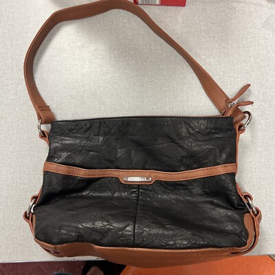 Purse-Stone And Company Ladies Brown and Black Genuine Leather