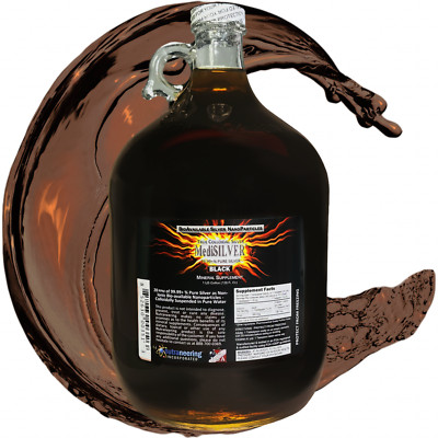 MediSILVER  BLACK Immunity Booster Diatomic True Colloidal Silver AgNP: 1 Gallon