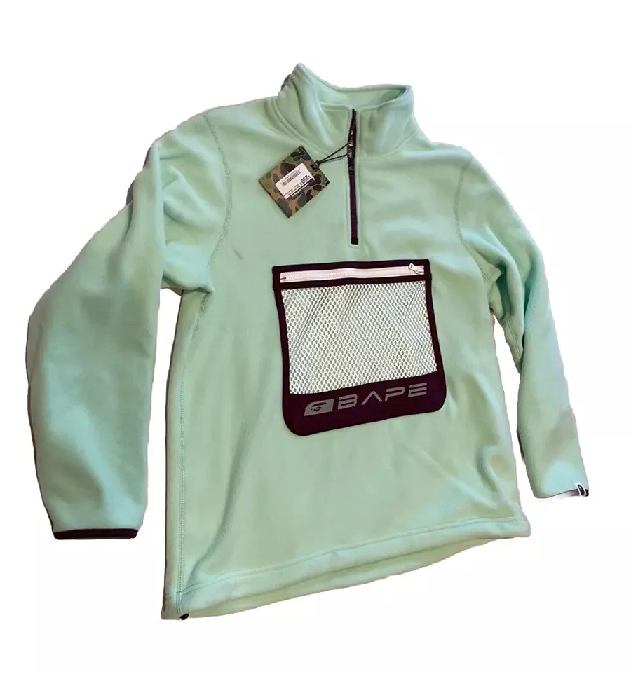 Pull polaire Bathing Ape Bape Hall pochette vert doux neuf avec étiquette taille M suprême
