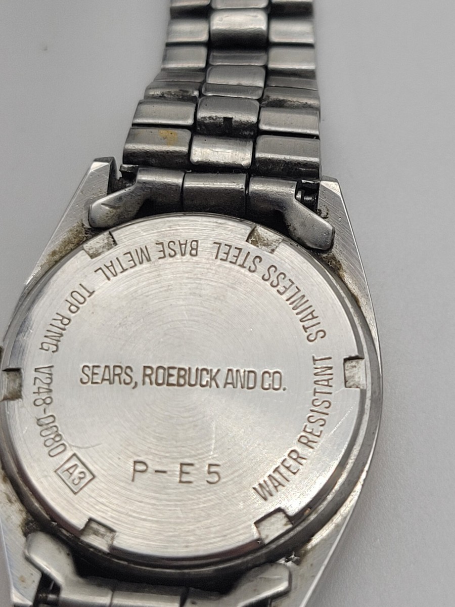 Vintage Phasar Two Tone Watch V248 0080 Oyster Chrono Sears 