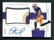2018 Panini National Treasures Collegiate Patch Relic #119 Dante Pettis RC /99