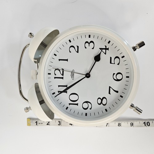 PRIM Mechanical Clock Large White Double Alarm Bell 9.5” Tall - 第 7/7 張圖片