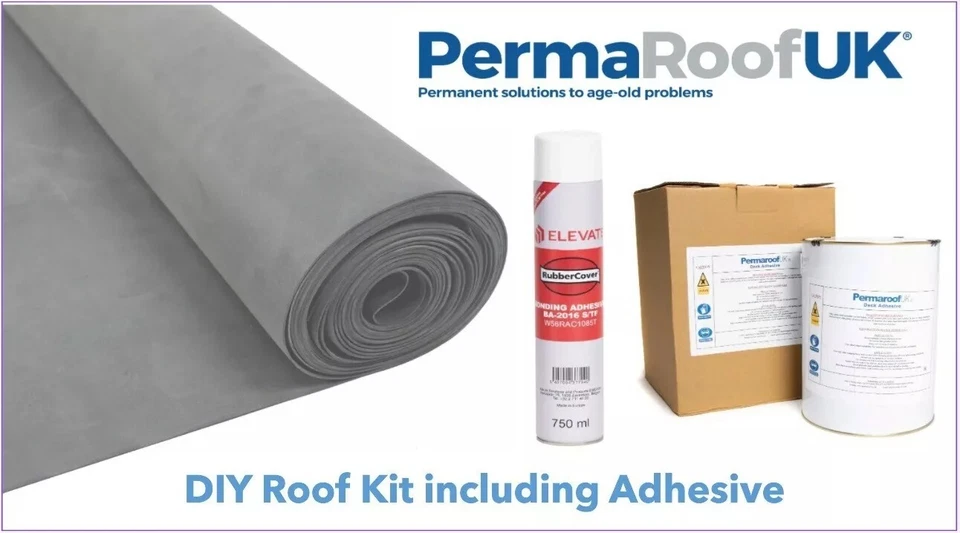 DIY Rubber Roofing Kit For Flat Roofs 1.14mm EPDM membrane & Adhesives Only - Image 3 of 4