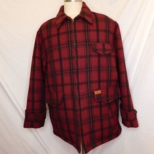 Vtg WOOLRICH Mens Sz L Mackinaw Buffalo Plaid...