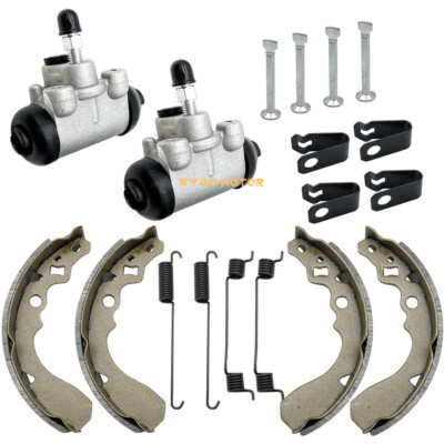 Front & Rear Brake Wheel Cylinders W/Shoes For Kawasaki KAF300 - Foto 7