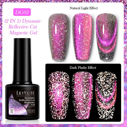 LILYCUTE 7ml Cat Magnetic Dynamic Reflective Semi Permanent Gel Nagellack DIY - Bild 17 von 25
