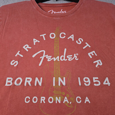 Lucky Brand FENDER Shirt Mens 2XL XXL Red Strat 1954 GUITARS AMPS NWT