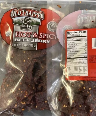 Old Trapper  Hot and Spicy Beef Jerky -  (5 10oz Bags)