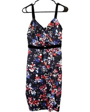 Guess Navy Black Silky Velvet Floral Dress 4 Whimsigoth Prom Dance Y2K Fairy
