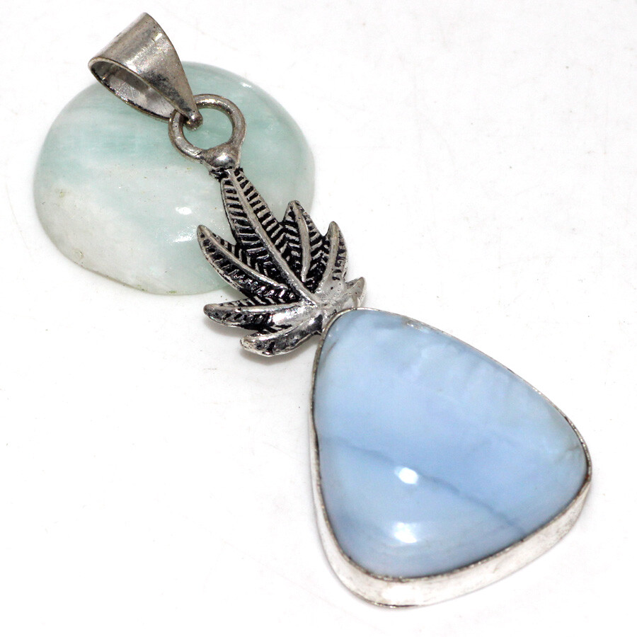 Owhyee Blue Opal 925 Silver Plated Pendant 2.3