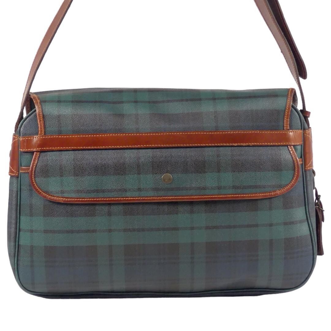 POLO Ralph Lauren Messenger Bag Green Check Pattern PVC