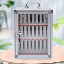 15" 24-Slots Pocket Chart Storage Cabinet Aluminum Alloy For Cell Phones W/ Lock