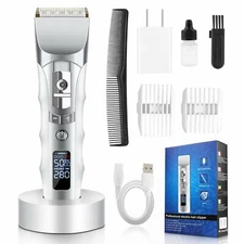 Hair Clippers,Anyfun Professional LCD Display Hair Cutting Kit with 2000mAh Lith