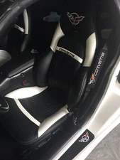 Chevy Corvette C5 Synthetic Leather Sports Seat Covers Black & White (1997-2004)