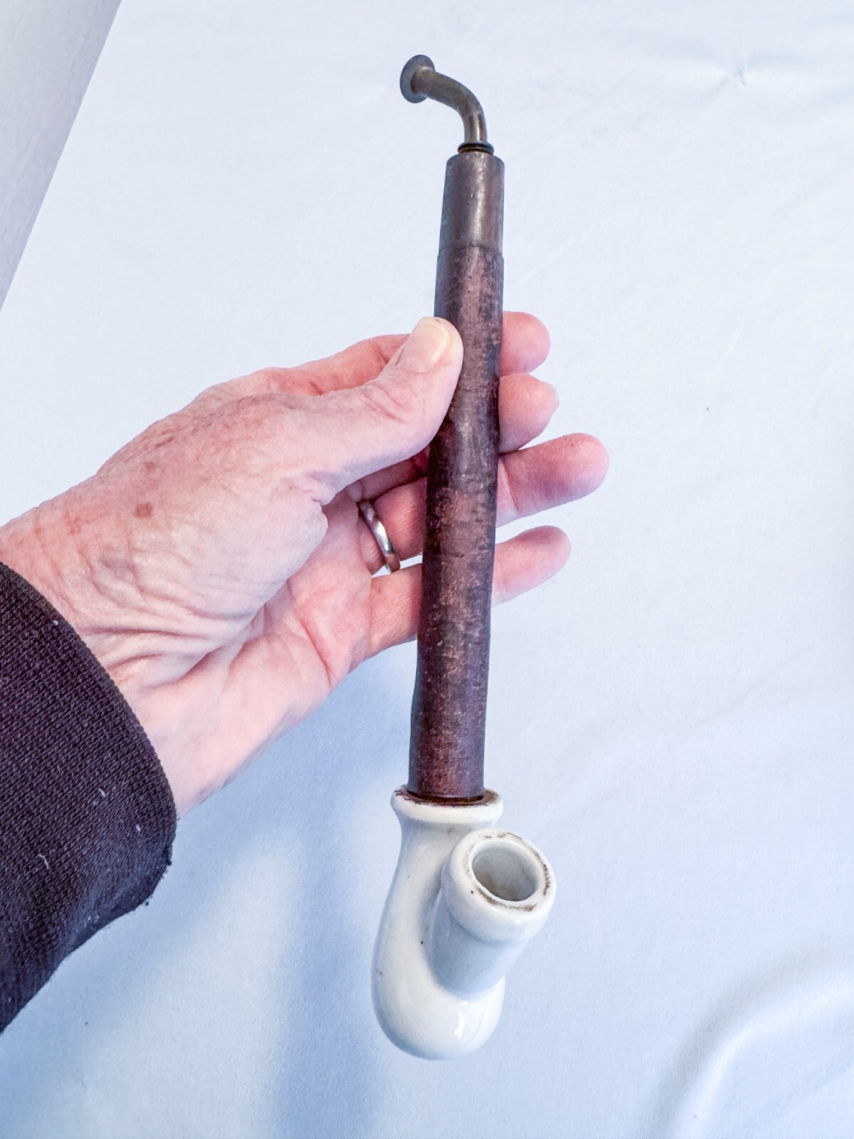 19th C Porcelain Tobacco Pipe French Emperor Napoleon Bonaparte Waterloo Battle