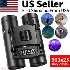 500x25 Portable HD Zoom Powerful Binoculars Day Low Night Optics Hunting Outdoor