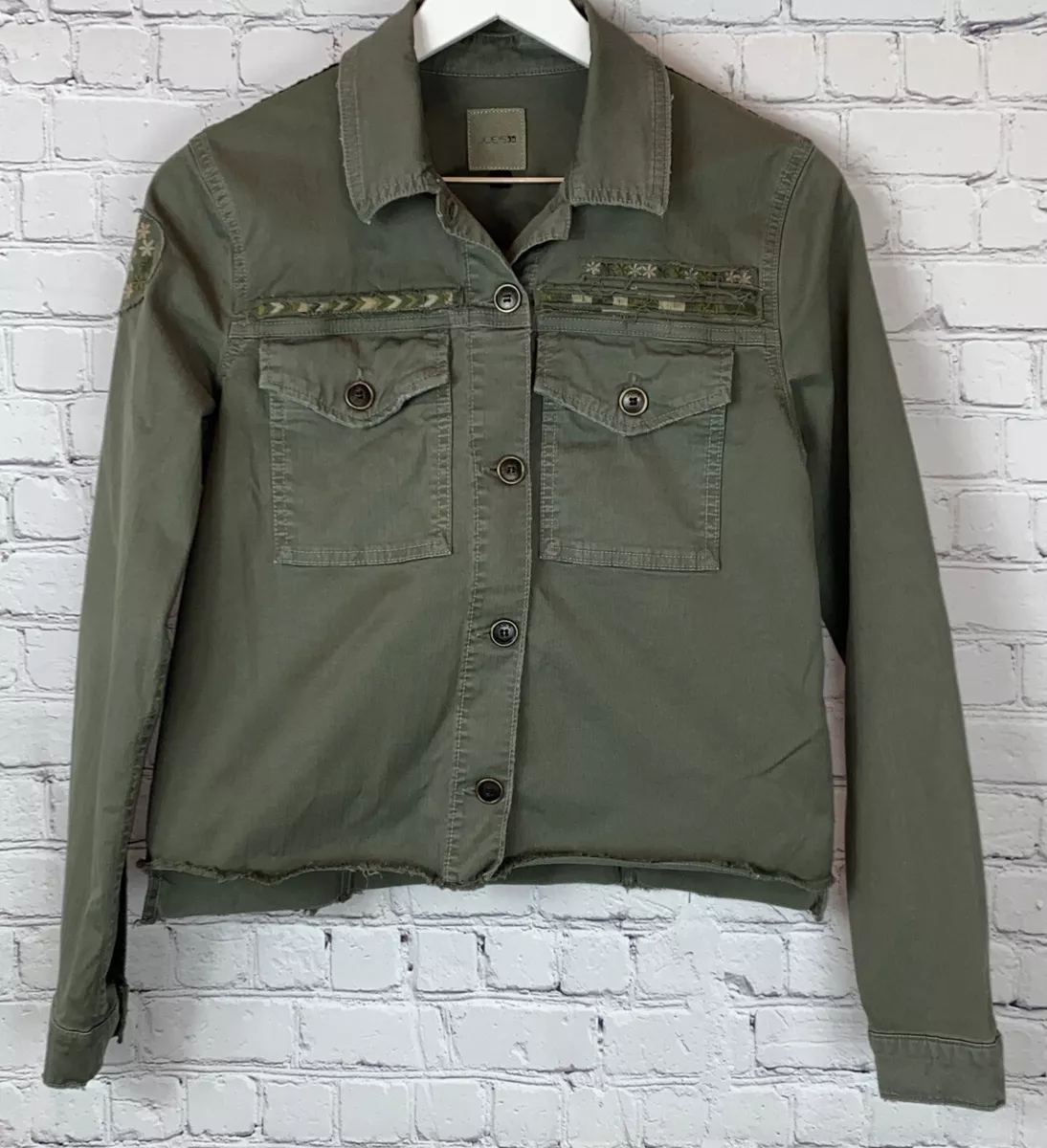 Cropped army denim jacket sale