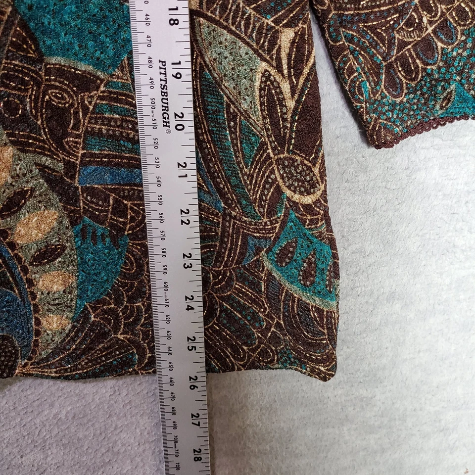 East 5 женщин Топ большой коричневый блузка пейсли искусственного надежном 3/4 рукав - Изображение 3 из 4