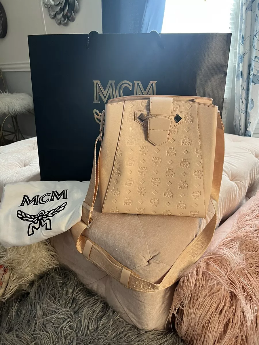 MCM Essential Drawstring Bag in Monogram Leather With Dust Bag $825+ Tax