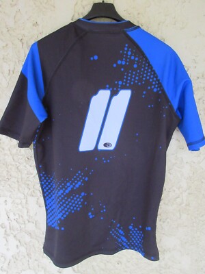 Maillot TOURNEFEUILLE RUGBY porté n°16 NTK noir shirt moulant 2XL XXL