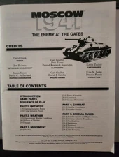 SPI MOSCOW 1941 The Enemy At The Gates War game No Box Counters Unpunched (bA)