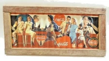 Unique Vintage Coca Cola Retro Metal Framed Sign 22 x 10.5