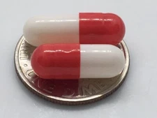 Red and White Size 4 Empty Gelatin Capsules also known as Gelcaps